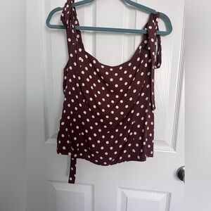Cute summer reformation top with tie straps